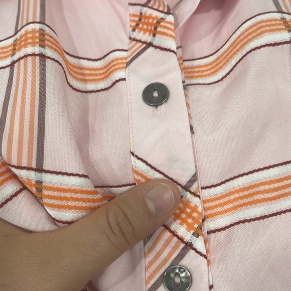 Anthropologie Maeve Flounced Mini Dress Button Front Sleeveless Pink Medium - Picture 13 of 14